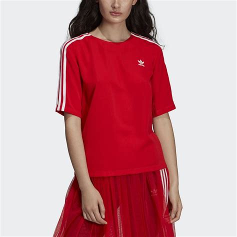 adidas 3 streifen shirt damen rot|adidas den 3 streifen shoes.